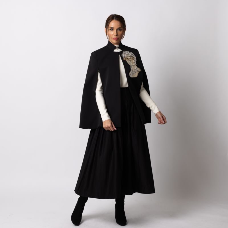 Laines Couture Cape With Embellished Greek God image