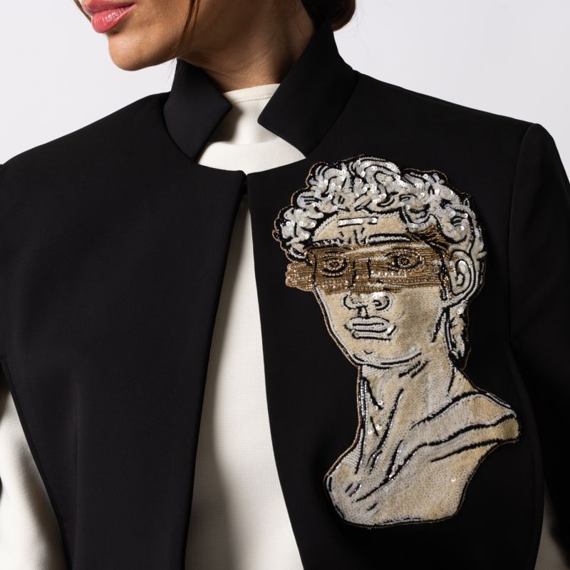 Laines Couture Cape With Embellished Greek God image