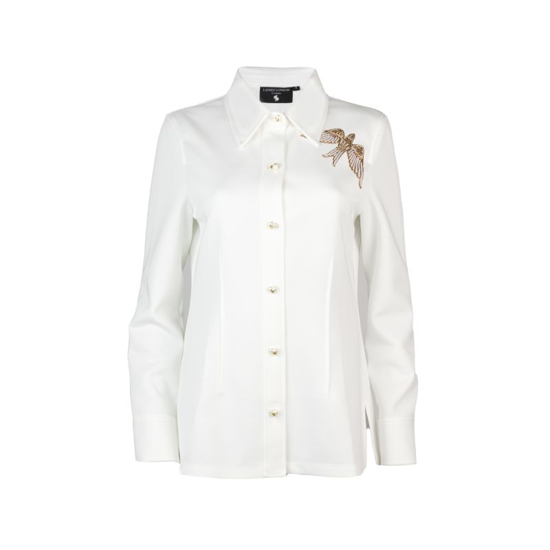 Laines Couture Shirt With Embellished Pearl Bird Shirt image