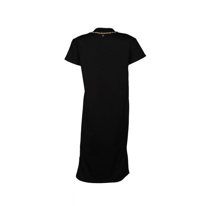 Laines Couture T-Shirt Dress With Embellished Black & Gold Wrap Around Snake image