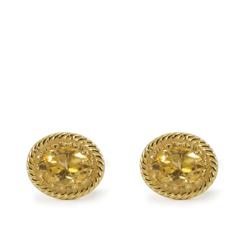 Luccichio Gold Vermeil Citrine Stud Earrings image