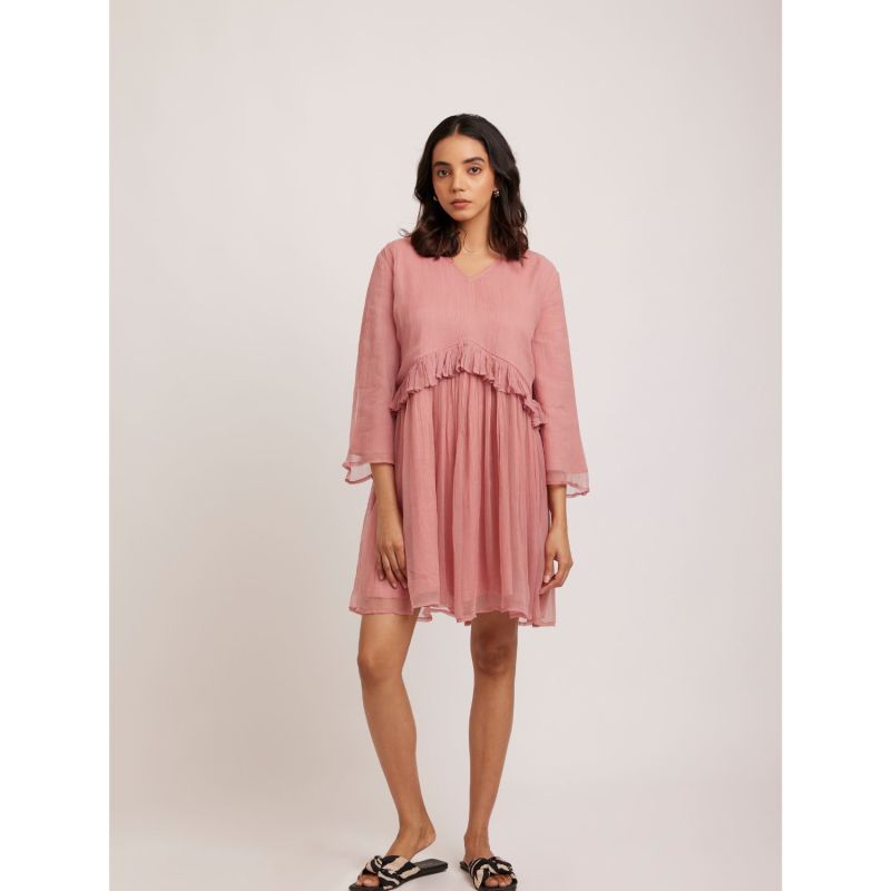 Lale Chiffon Dress In Pink image