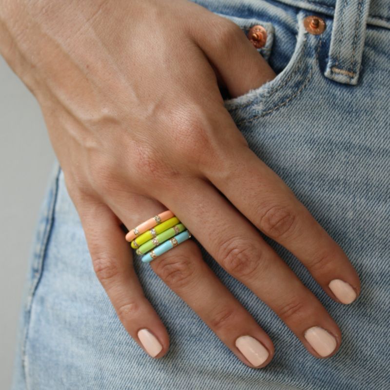 Enamel on sale stackable rings