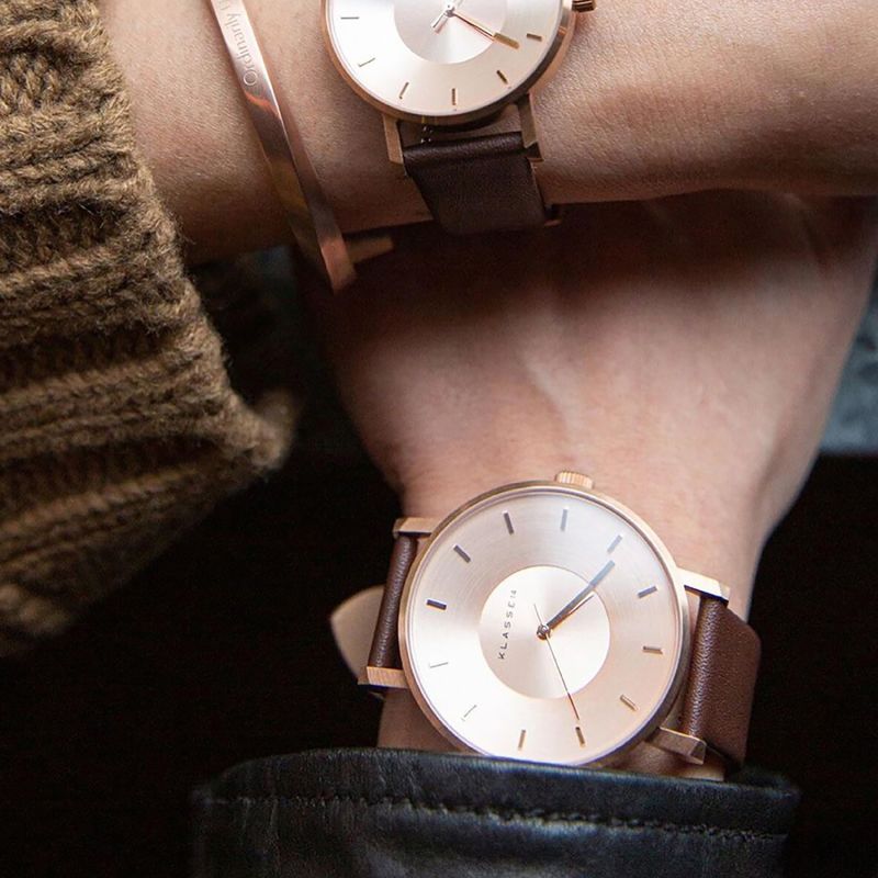 Volare Rose Gold Brown Leather 42Mm | KLASSE14 | Wolf & Badger