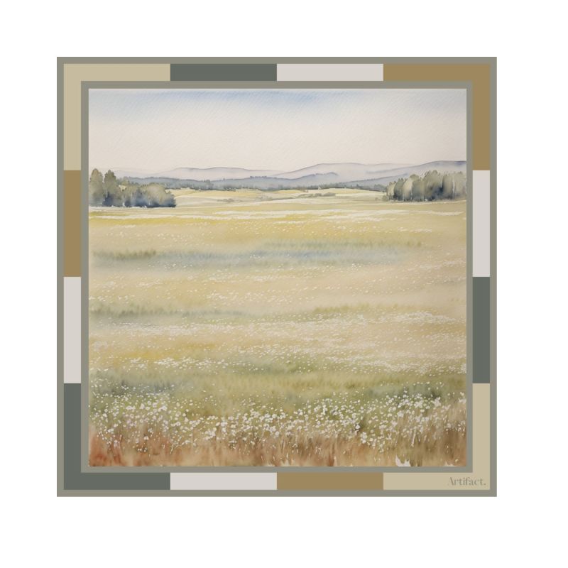 Landscape Square Silk Scarf image