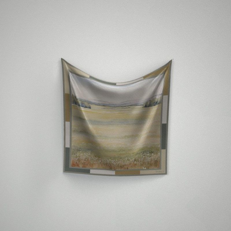 Landscape Square Silk Scarf image