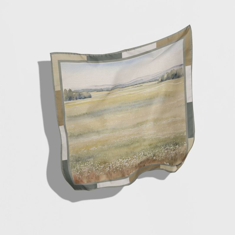 Landscape Square Silk Scarf image