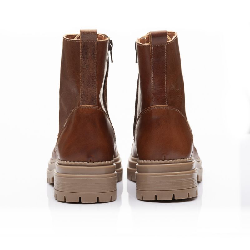 Lara Chunky Boots In Tan Leather image