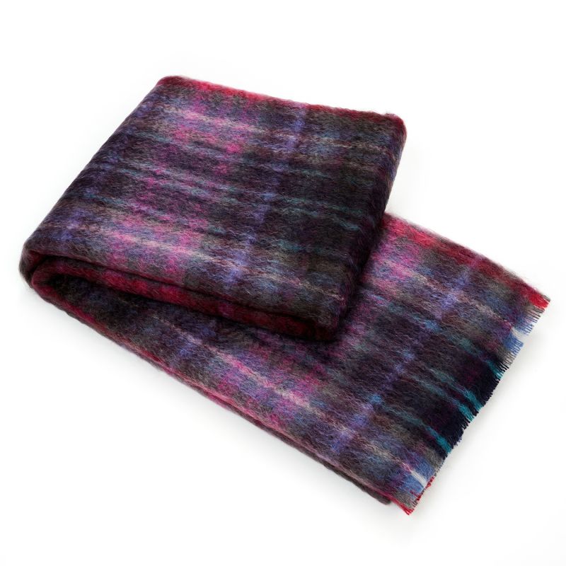 Large Mohair Highland Throw In Sloeberry image