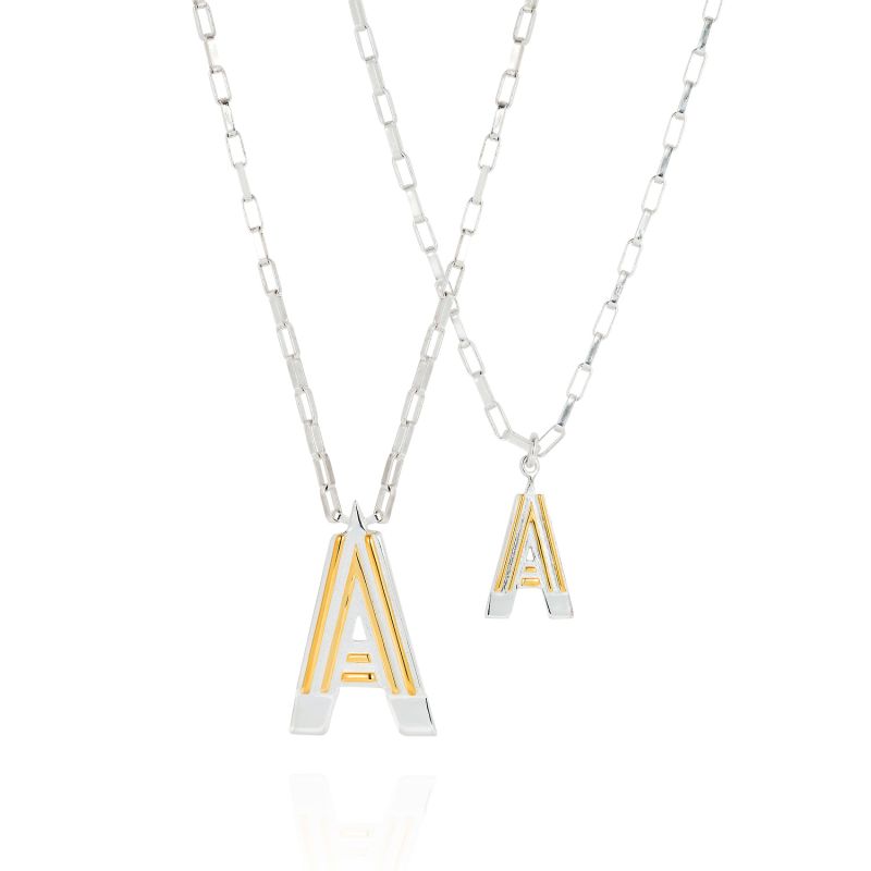 Large Sculptural Art Deco Initial Necklace image