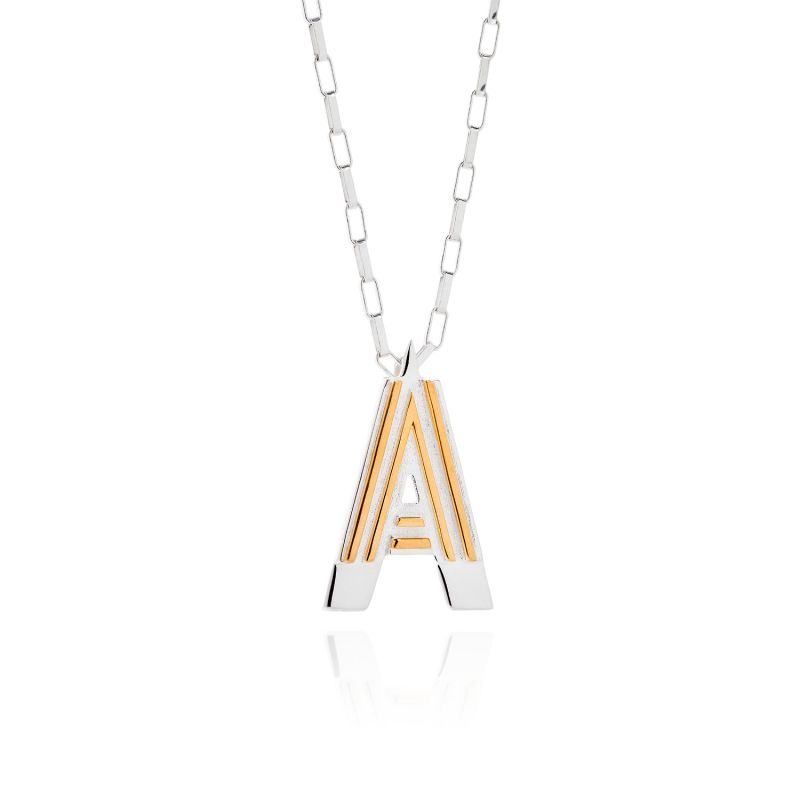 Large Sculptural Art Deco Initial Necklace image