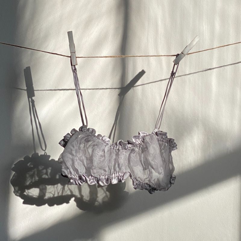 Lavender Sheer Scalloped Bandeau Bra image