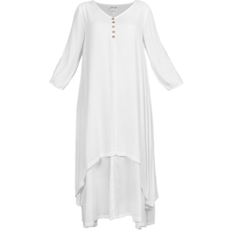 Layered Dress Chelsea White Floaty Comfortable Feminine Dress image