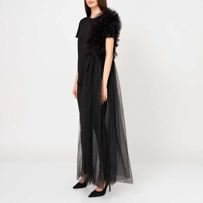 T-Shirt with tulle appliqués