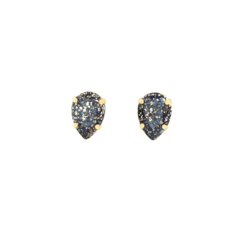 Black Patina Drop Stud Earrings image