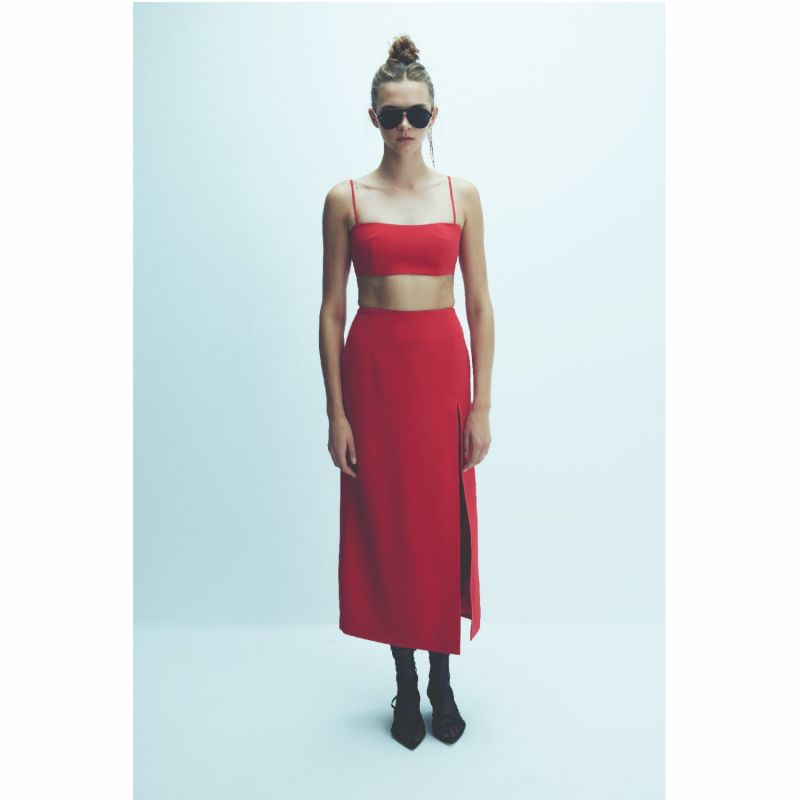 Lalia Crepe Top In Paprika Red image