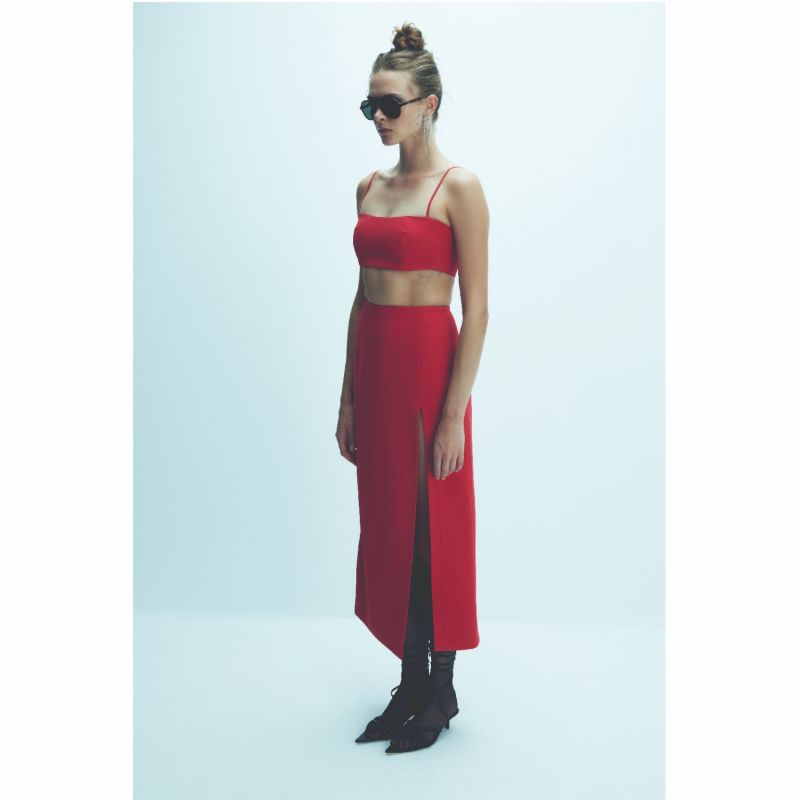 Lalia Crepe Top In Paprika Red image