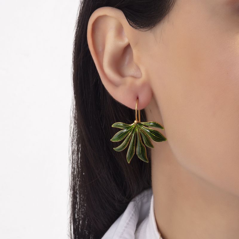 Leaf Earrings - Green image