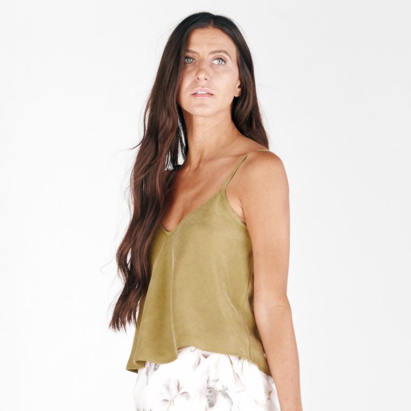 Leaf Green Vegan Silk Camisole image