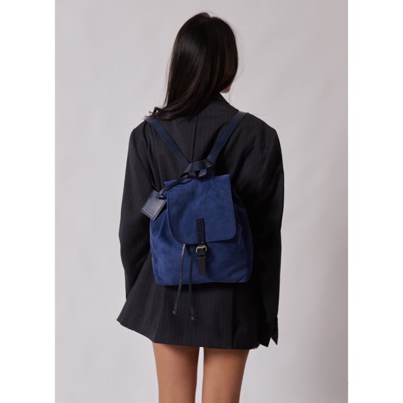 Leather Backpack Blue Venice Collection image