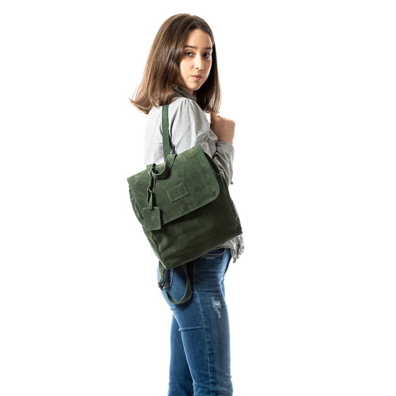 Leather Backpack Green Upper West Side Collection image