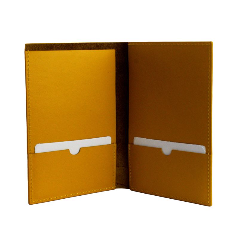 Handmade Leather Passport Cover - Amber Yellow image