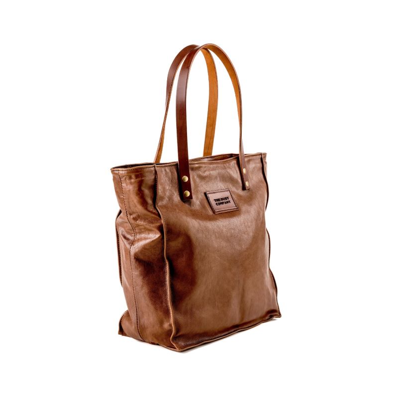 Leather Tote In Lambskin Brown image