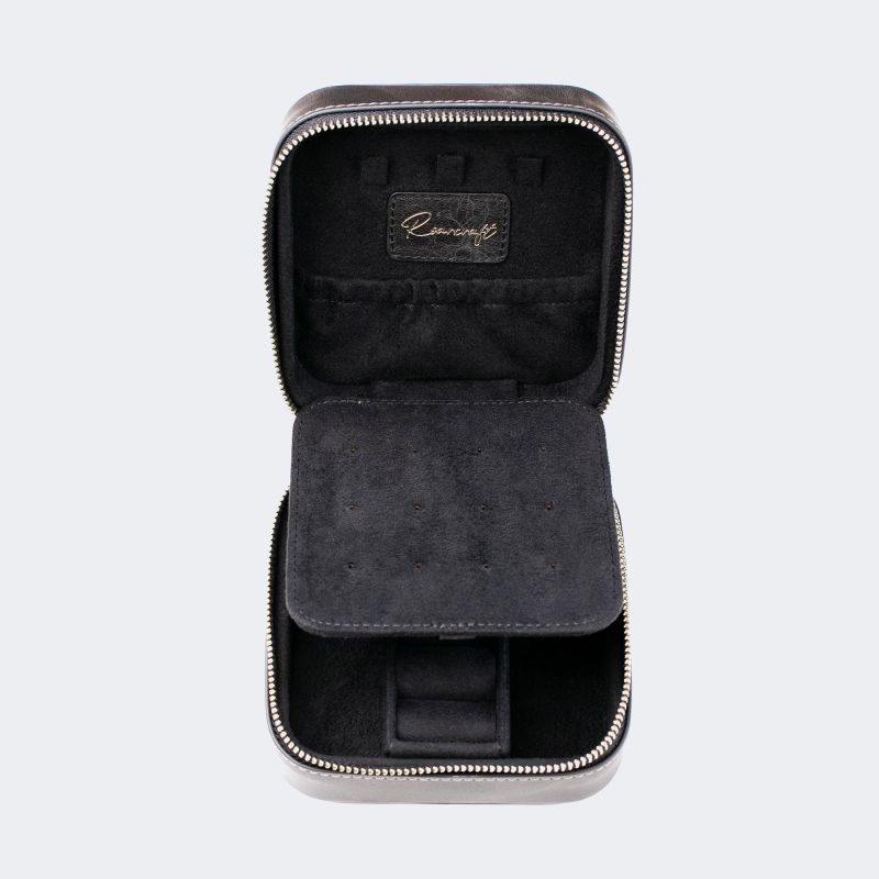 Leather Travel Jewelry Case - Coal image