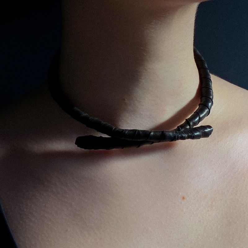 Versatile Leather Wrap Choker/ Bracelet image