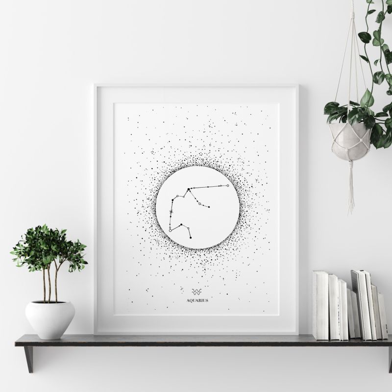 'Aquarius Star Sign' - Fine Art Print A5 image