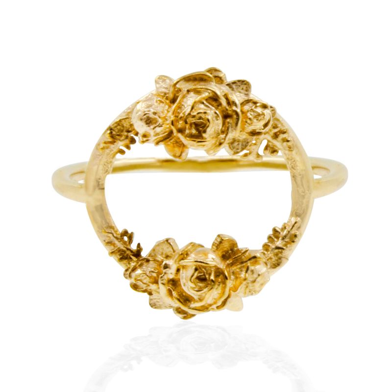 Rose Halo Ring- Gold image