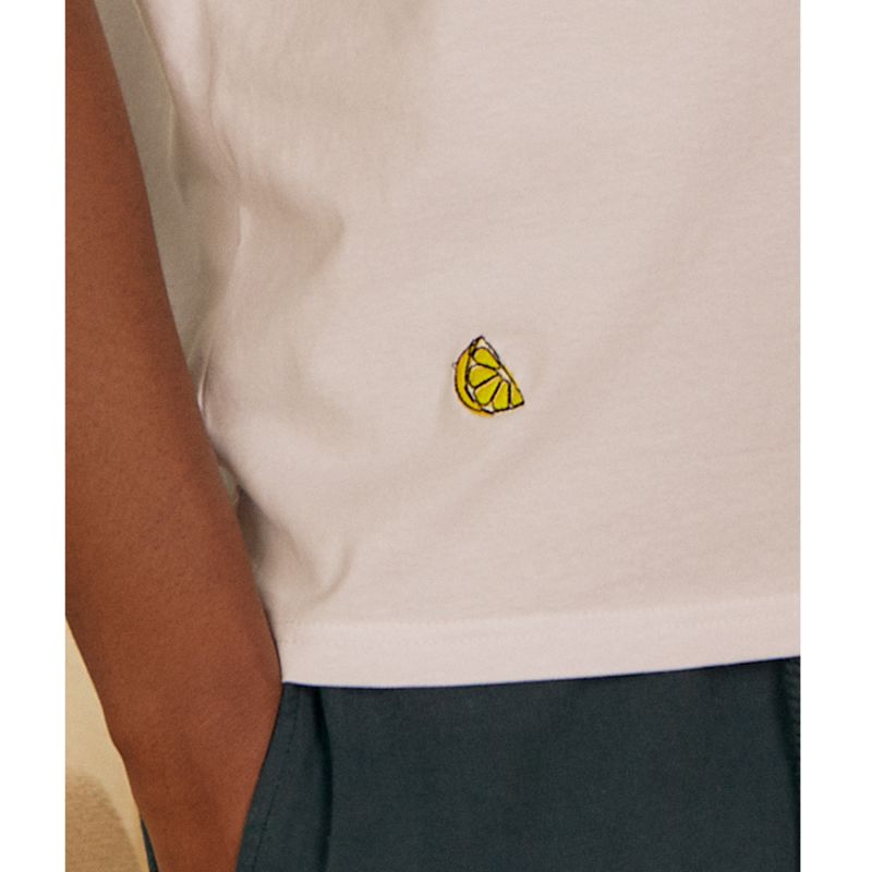 Lemon Embroidered Organic Cotton T-Shirt Men image