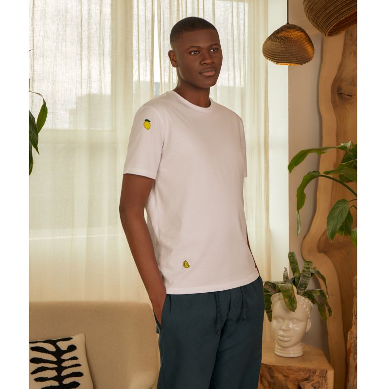 Lemon Embroidered Organic Cotton T-Shirt Men image