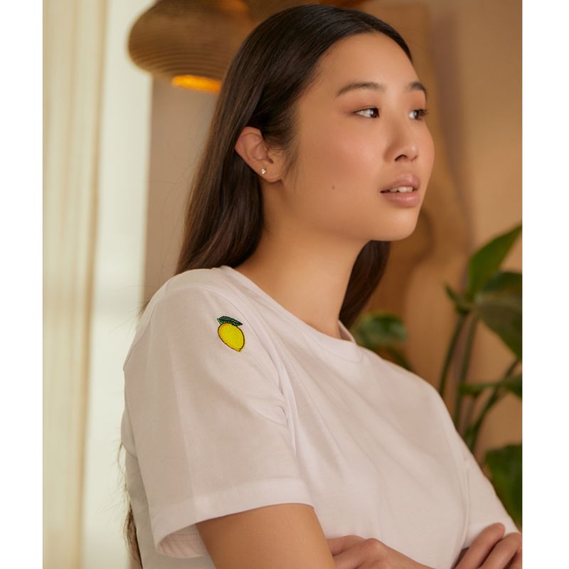 Lemon Embroidered Organic Cotton T-Shirt image