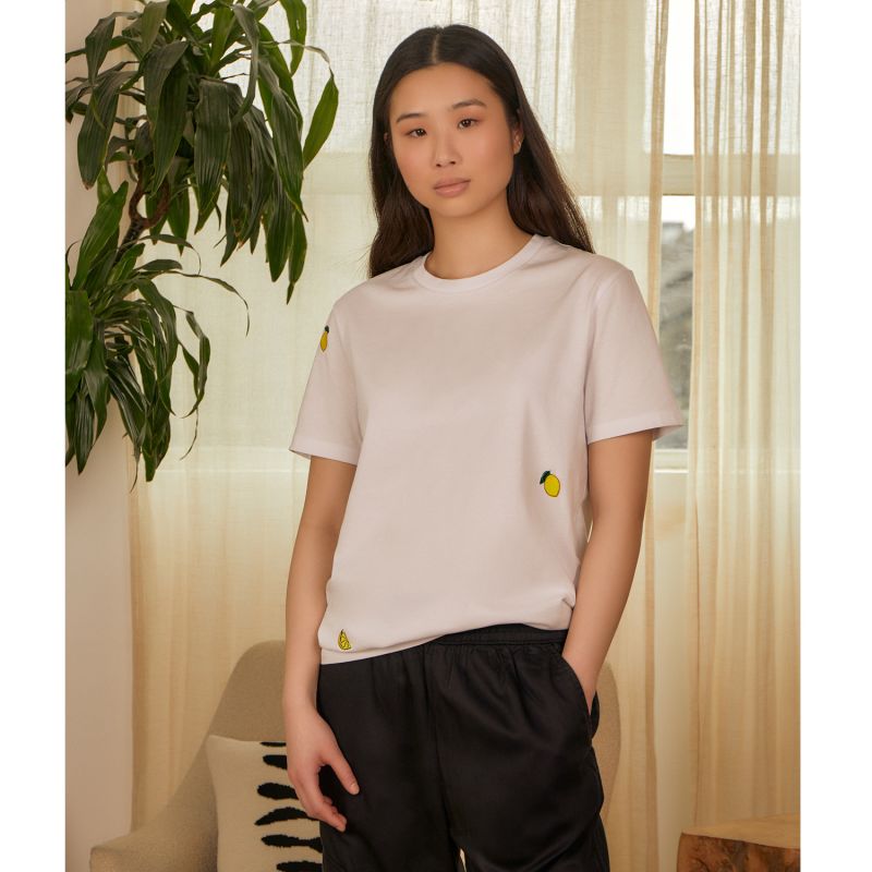 Lemon Embroidered Organic Cotton T-Shirt image