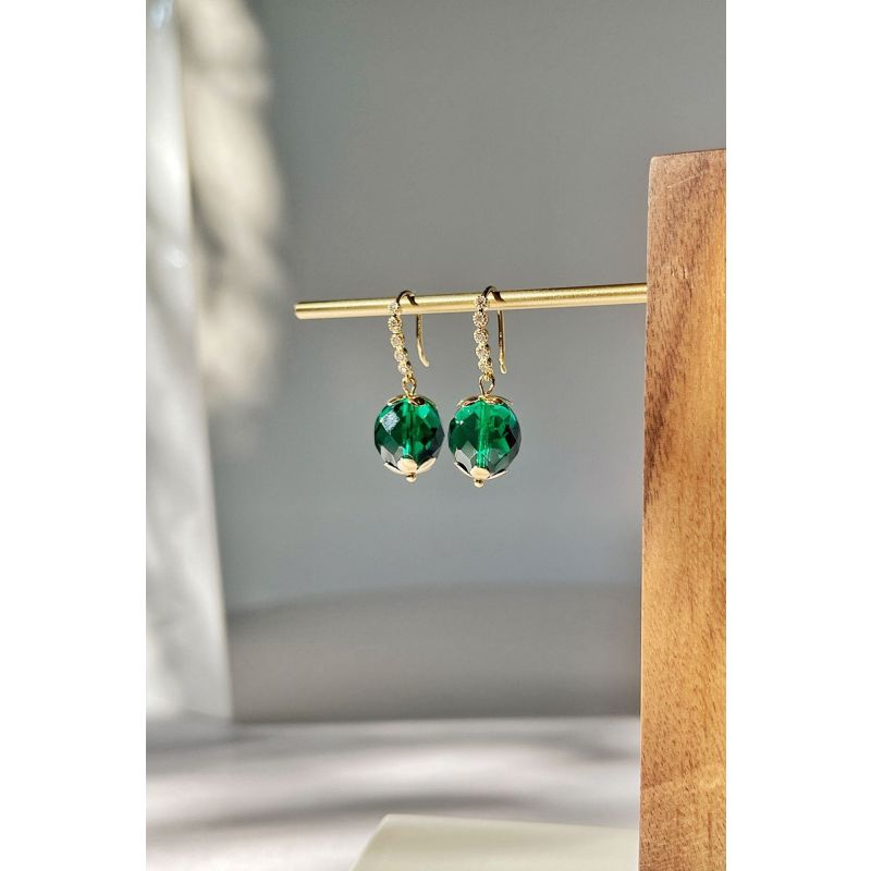 Leni Earrings In Emerald image