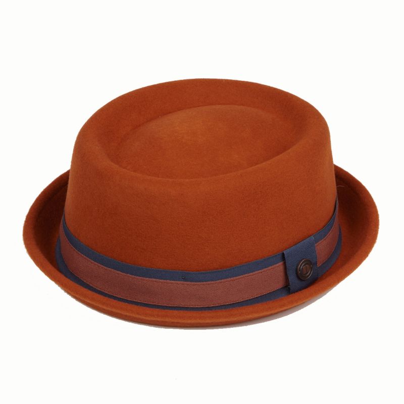 Leo Rust Orange Felt Skimpy Brim Short Brim Rude Boy Mod Style Porkpie ...