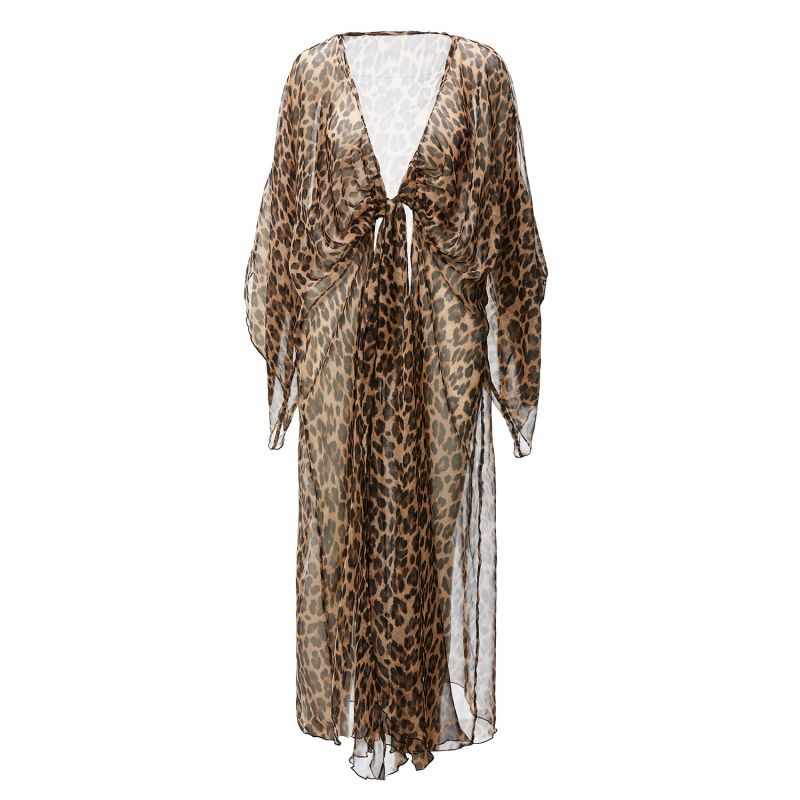 Leopard caftan top