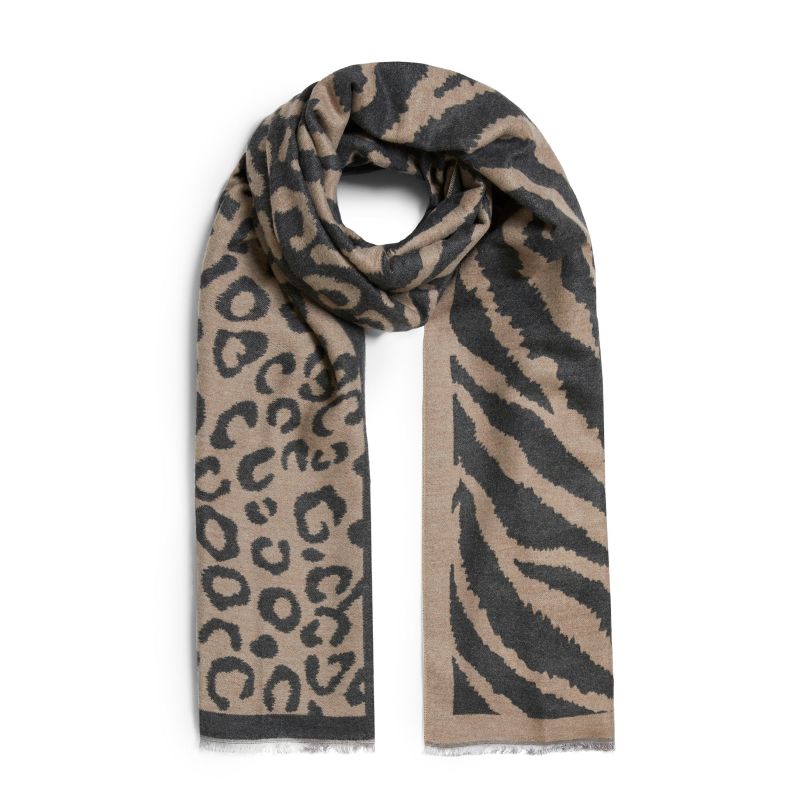 Brown Leopard Print Scarf