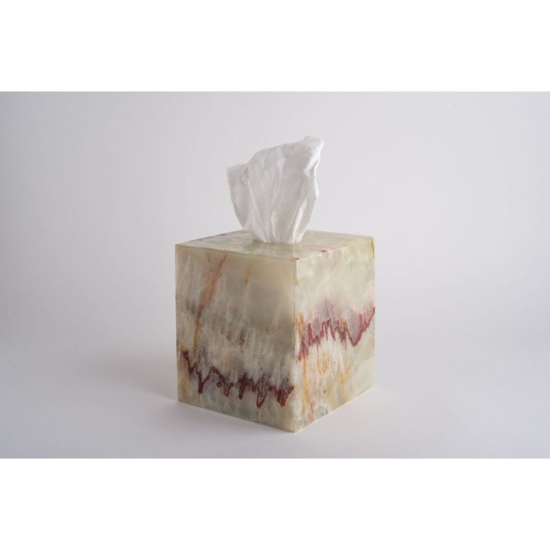 Less Is More Tissue Box - Travertine Marble image