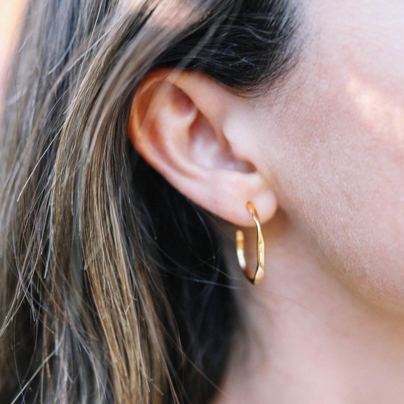 Ronda Piccolo Polished Gold Vermeil Hoop Earrings image