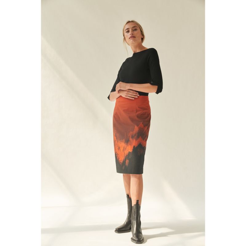 Flame Print Pencil Skirt image