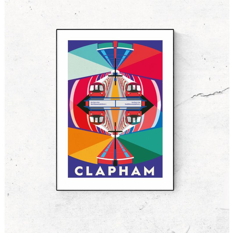 Clapham Kaleidoscope Illustrated Art Print of London image