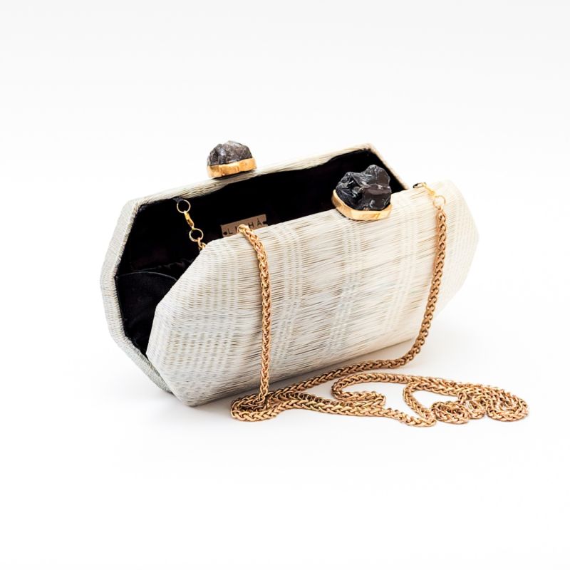 Handloomed Clutch - Sarsuela Luxe, Dove image