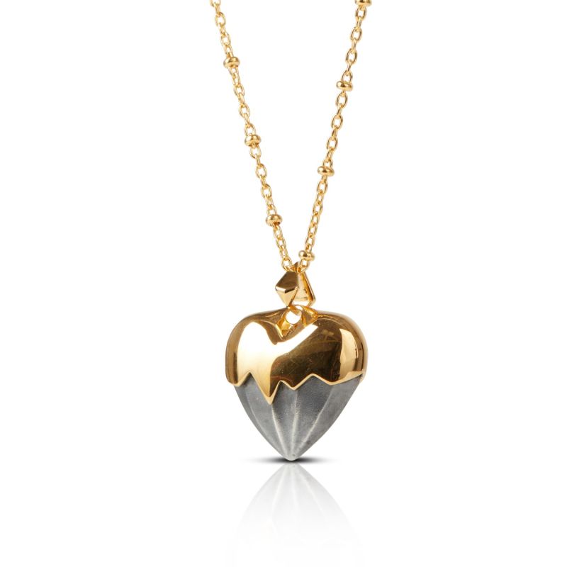 Black Heart Pendant Gold image