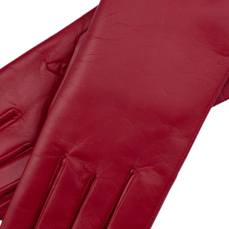 Marsala - Women's Minimalist Leather Gloves In Rosso Nappa Leather image