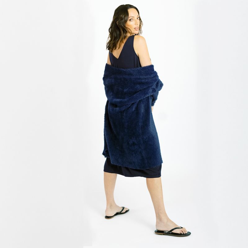 Cashmere Maxi Slip Dress - Navy Blue image