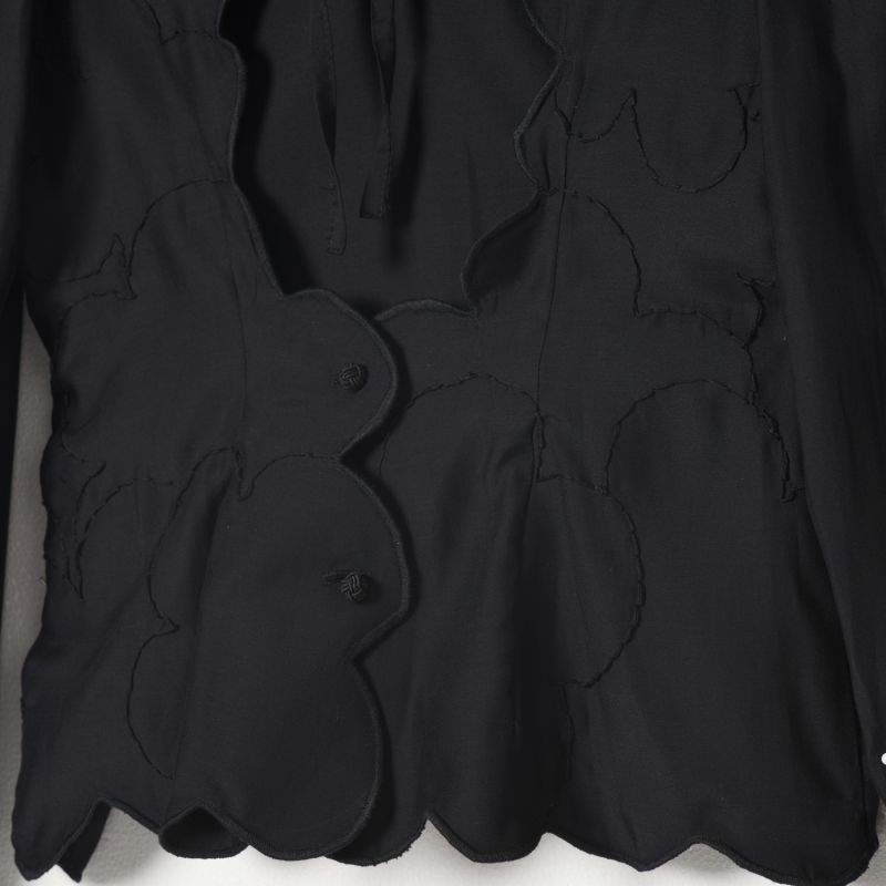 The Liapure Backless Flower Blouse Black image