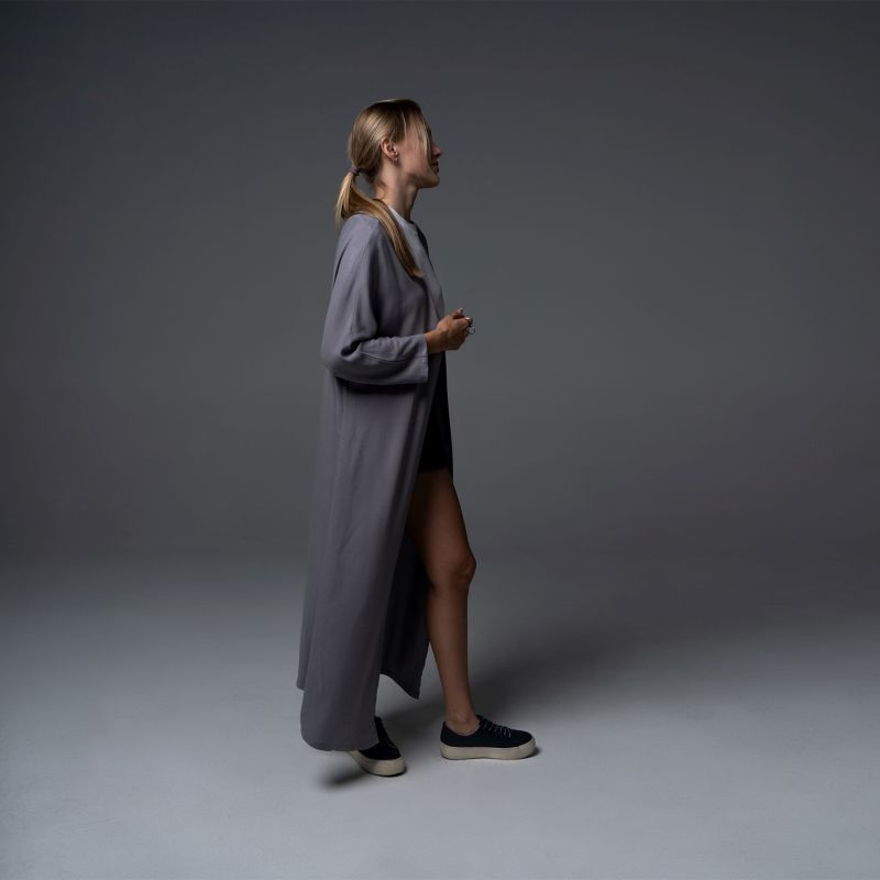 Light Blue Grey Neutral Plain Kimono image