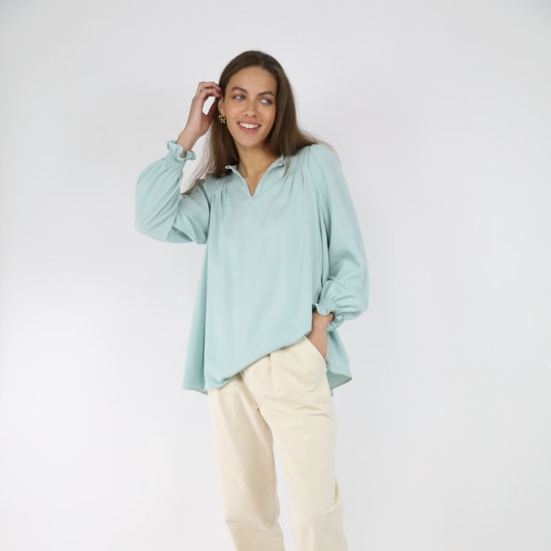 Light Blue Tencel Loose Fit Top image